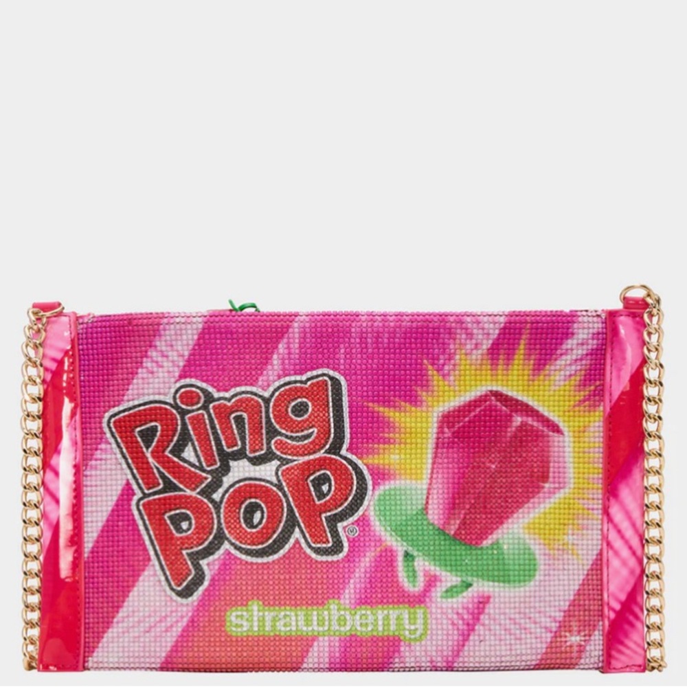 Betsey Johnson Pink Ring Pop Strawberry Crossbody Bag